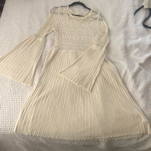 Anthropologie midi cream dress. Size L.